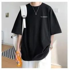 TO-BANYI 半袖 大きいサイズ ビッグTシャツ 無地　黒色　2XL　３L