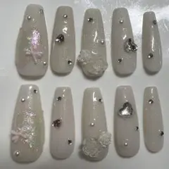 ハンドメイドネイルチップ　恋叶
