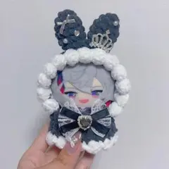 【黒キラup】にじぱぺっと　ぬい帽子　ぬい服　うさ耳　ニット帽 10cmぬい