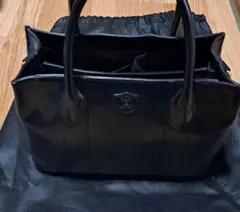 《ベリーズヨーク》黒イタリアンレザー2ウェイバッグ 収納袋付きQVC
