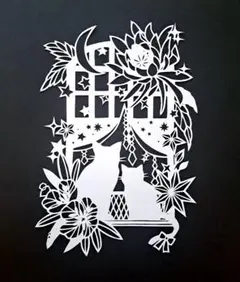 窓辺の猫(白)