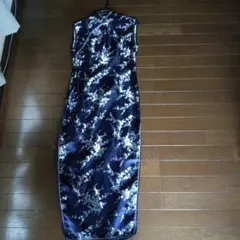 ネイビー 花柄 チャイナドレス M