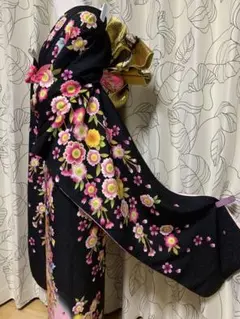 人気の黒 必要なものが揃った 振袖 フルセット