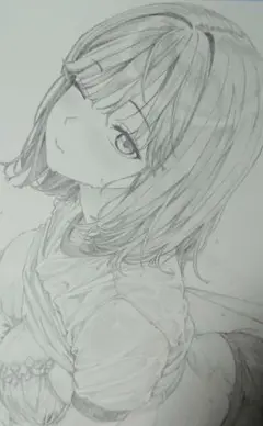 手描きイラスト　A4　鉛筆画　イラスト　ブルマ