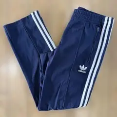 adidas トラックパンツ トレフォイロゴ 古着 ネイビー Lサイズ