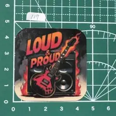 自作ステッカー LOUD & PROUD 炎のギター＆アンプ