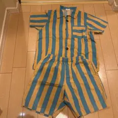 BREEZE サイズ110 青と黄色のストライプ　セットアップ