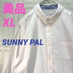 美品✨SUNNY PAL⭐︎ボタンダウン　七分袖　コットンシャツ　淡ピンク　XL