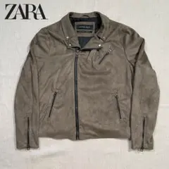 ZARA ザラ スウェード ダブル ライダースジャケット グレー L