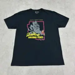 アリゾナ州立大学　サンデビルズ　スパーキー　Tシャツ　古着　ブラック　黒　XL