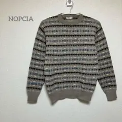 【NOPCIA】　ニットセーター Mサイズ グレー　ウール100% b259