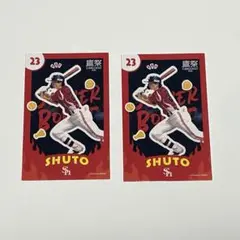ソフトバンクホークス 鷹祭 周東佑京 ステッカー ２枚