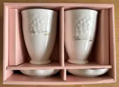 【新品未使用】Côtes Loire HONTO 花模様ホワイトマグカップ2個