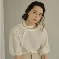eaphi choker neck volume blouse