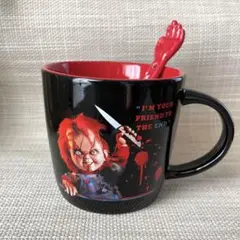 【新品未使用】アメリカ限定 CHUCKY チャッキー マグ＆スプーンセット MEZCO チャッキー 人形 トーキング フィギュア チャイルドプレイ