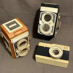 カルディ カメラ缶 木製ver 三点セット 二眼