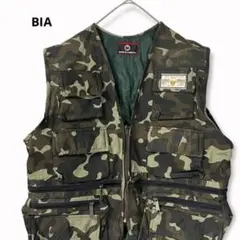 古着BIA カモフラージュベスト フィッシングベスト アウトドア 多機能