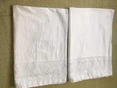 枕カバー　片側レース　白　48✖️74