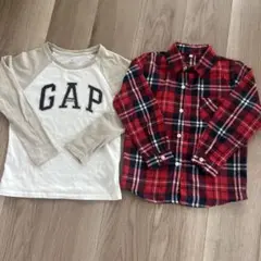 GAP 長袖　チェック　襟付き長袖　ネルシャツ まとめ売り　120cm
