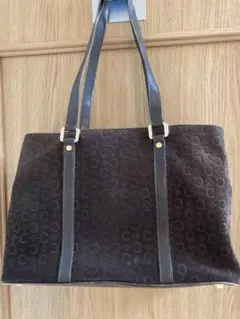 ヴィンテージ セリーヌ Cマカダム スエード ブラウントート 希少⭐️美品⭐️