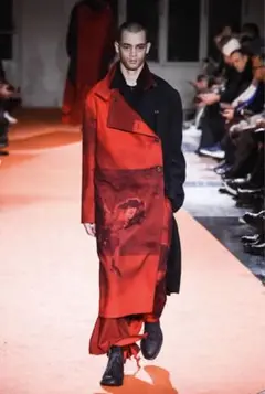 Yohji Yamamoto 18AW K-赤フラノ右前ドレス サイズ3