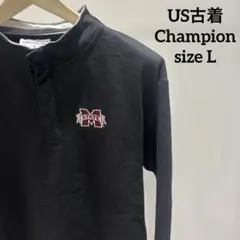 US古着 ハーフボタンスウェット 古着スウェット ワンポイント Champion