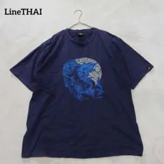 D8-3646　Tシャツ　ビックロゴ　プリント　狛犬　XL【LineTHAI】