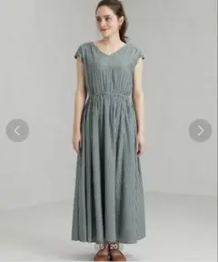 ストライプワンピース　グリーンレーベルリラクシング　グリーン