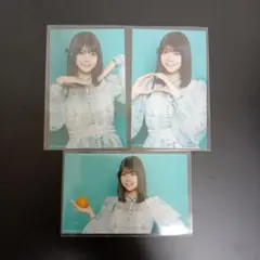 乃木坂46 冨里奈央 ネーブルオレンジ ミニ生写真 表題 3種コンプ