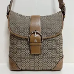 ☆美品☆送料無料☆COACHコーチシグネチャーキャンバスショルダーバッグ☆