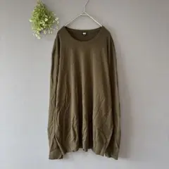 ユニクロ［2XL］上品カラー◎エクストラファインメリノクルーネックセーターメンズ