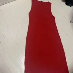 ZARA ノースリーブレッドワンピース M