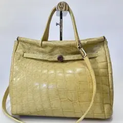 【良品】クロコダイル 2way バッグ MAUROGOVERNA トート ハンド