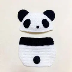 ベビーコスチューム　パンダ 白黒 ＊ ニューボーンフォト　ハーフバースデー