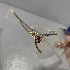極美品 ランセル ヴィンテージ 眼鏡 フレーム 縁無し 度入り