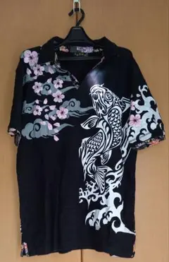 花魁武技 鯉と桜ポロシャツ