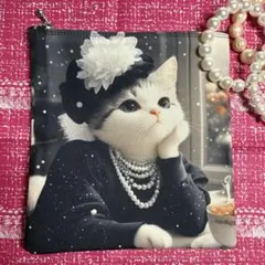 パネルポーチ　マダムにゃんこ ③