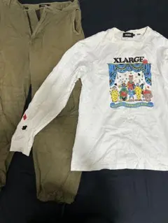 XLARGE カーゴパンツ カーキ ロンT セット