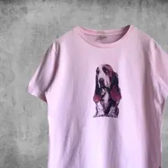 Hush Puppies プリント Tシャツ 犬 バセットハウンド わんちゃん