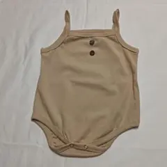 ベージュ スリーブレスロンパース 60cm