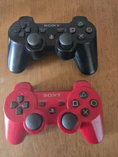 PS3 コントローラー 黒 赤 セット