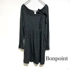 Bonpoint XSサイズ 星柄チュニック ワンピース グレー