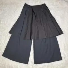 HARE ハレ　スカート　レイヤード　パンツ　Mサイズ　グレー　ラメ　ストライプ