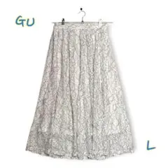 ＊GU＊Lサイズ フレアスカートロングスカート 総レース