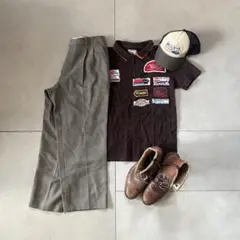 【海外アメカジコーデ】c-boy cityboy スラックス ワッペン ポロ