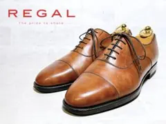 【美品】REGAL ストレートチップ ビジネスシューズ 本革 茶 23.5cm