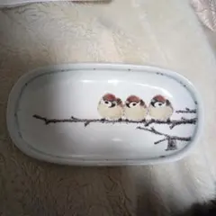 Valencia　九谷焼　中村陶志人造　雀図玉盃盃台　共箱　M　R3536 Valencia 九谷焼 中村陶志人造 雀図玉盃盃台 共箱 M R3536