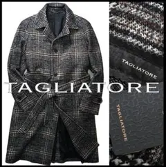 新品14万 TAGLIATORE タリアトーレ グレンチェックベルテッドコート