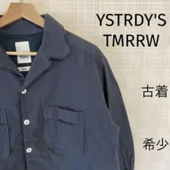 イエスタデイズトゥモロー　オープンカラー　ワークシャツ　ネイビー　即購入OK！