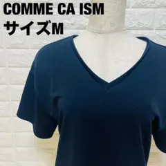 COMME CA ISM ブラック Vネック Tシャツ M シンプル 【127】